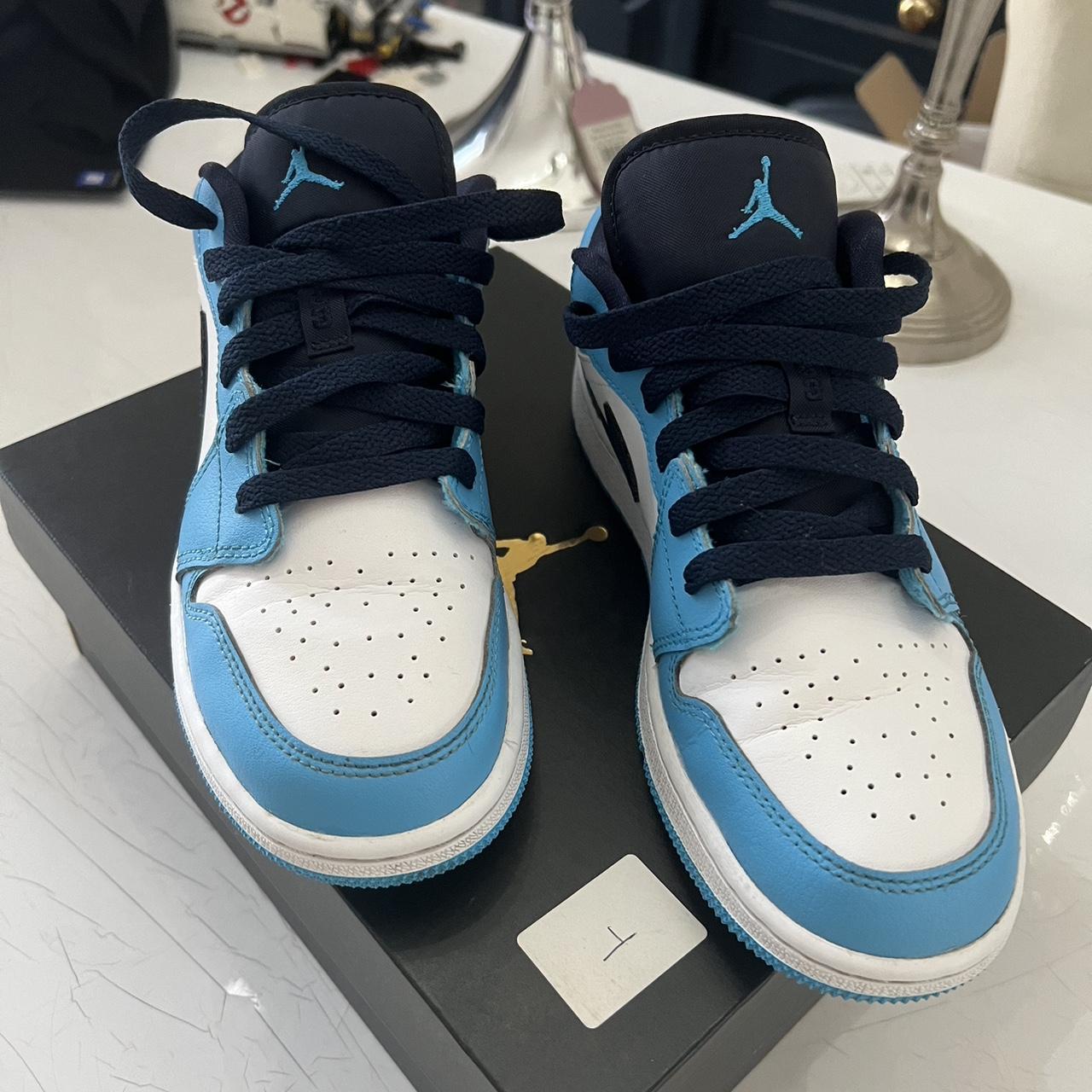 Nike Jordan 1 Low Unc Gs University Blue Jordan 1 - Depop