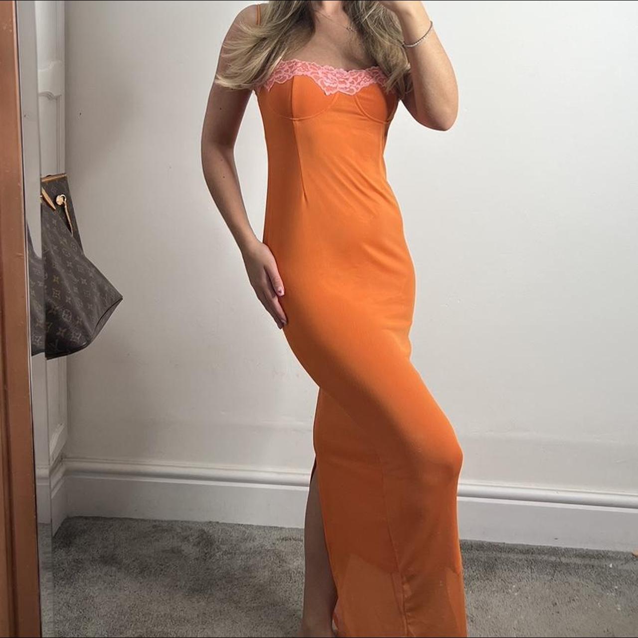 M and sale s orange dress