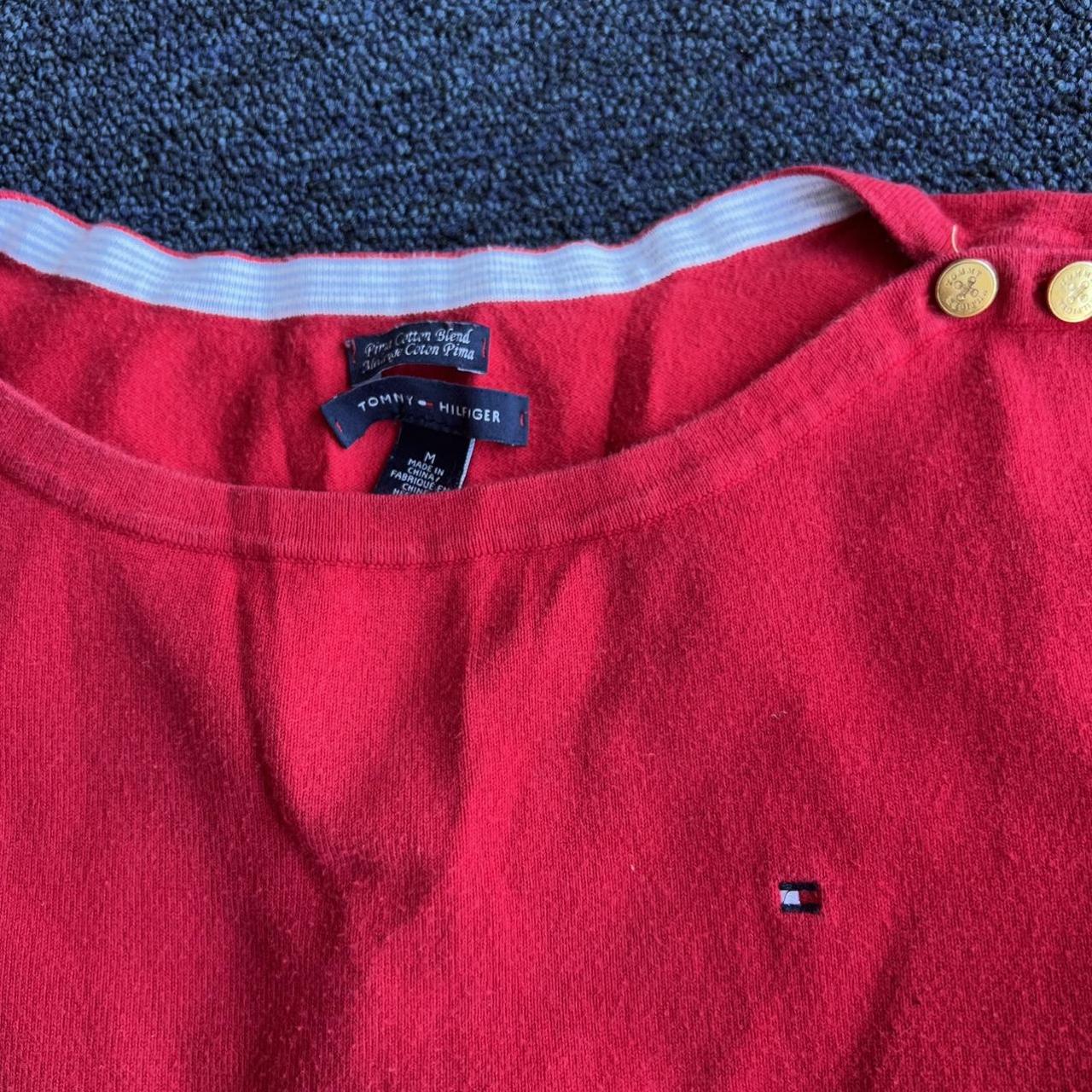 Tommy Hilfiger red jumper Size M - Depop