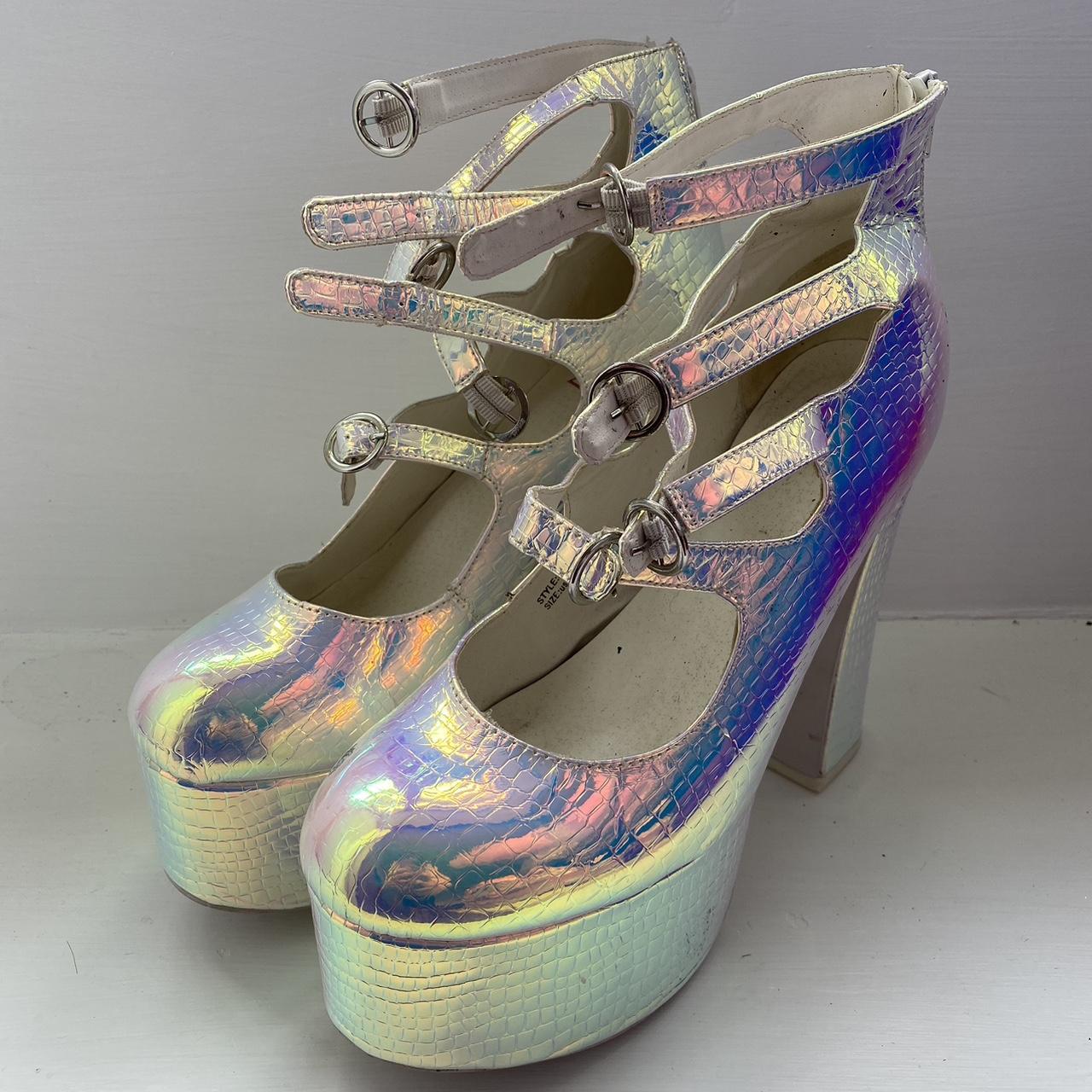 YRU dollskill iridescent platform heels with 4x