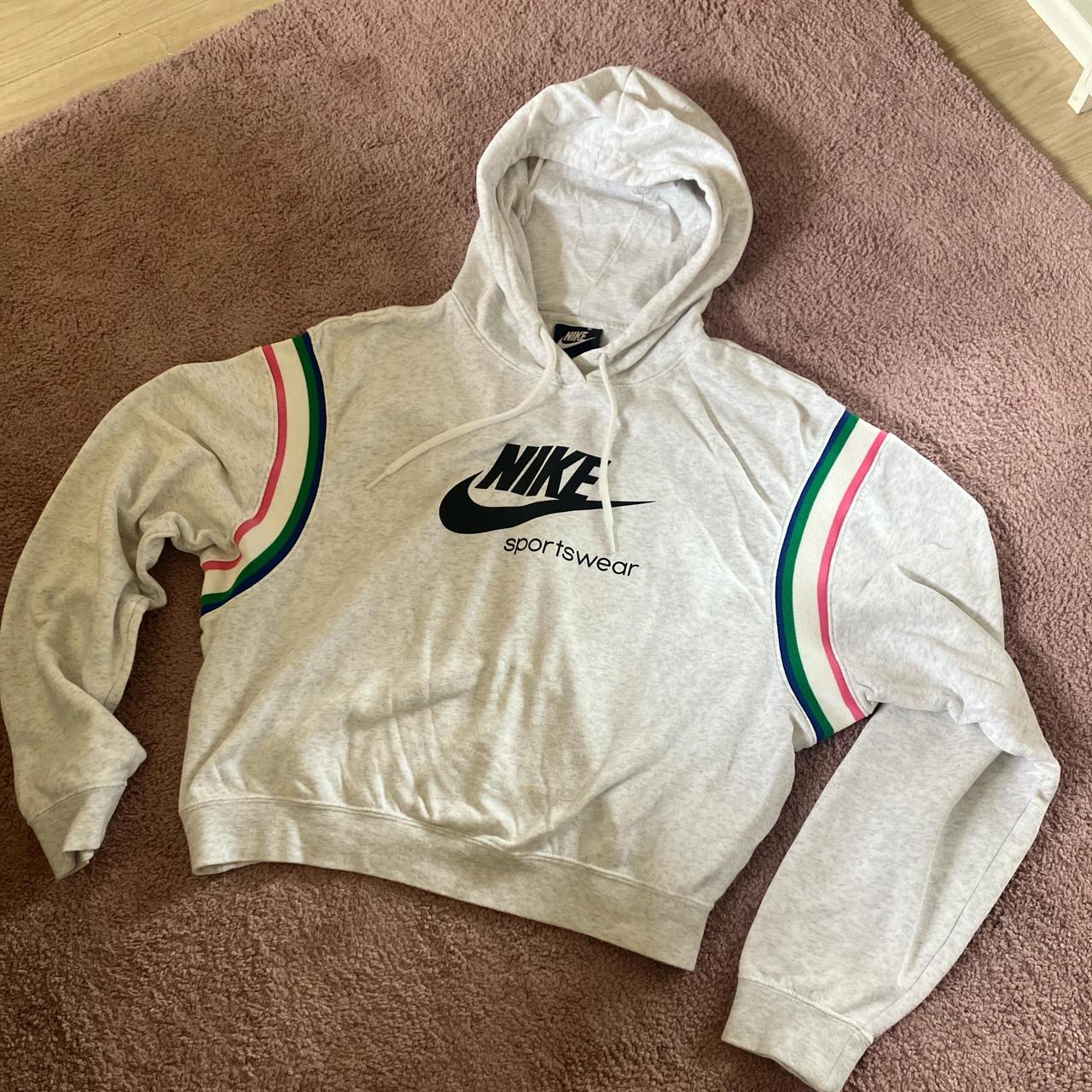nike grey and pink hoodie
