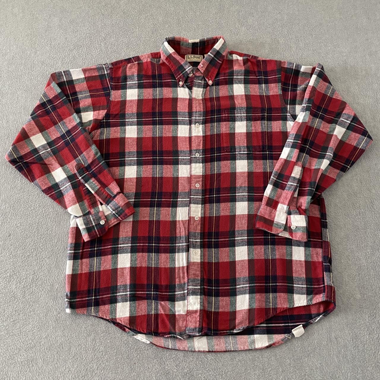 L.L. Bean Vintage Long Sleeve Button-Down Plaid Shirt size L popular