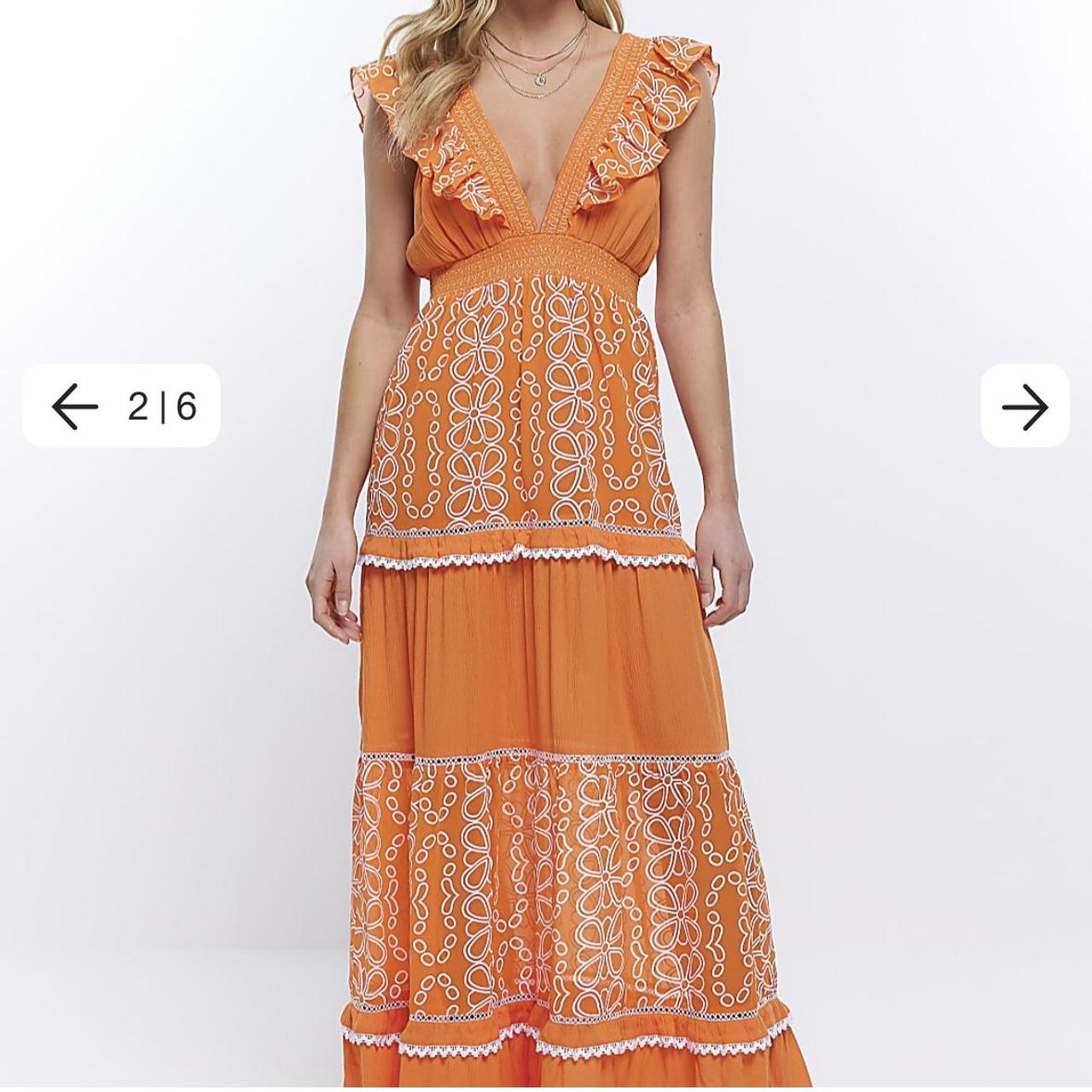 River Island floral frill detail beach maxi Depop