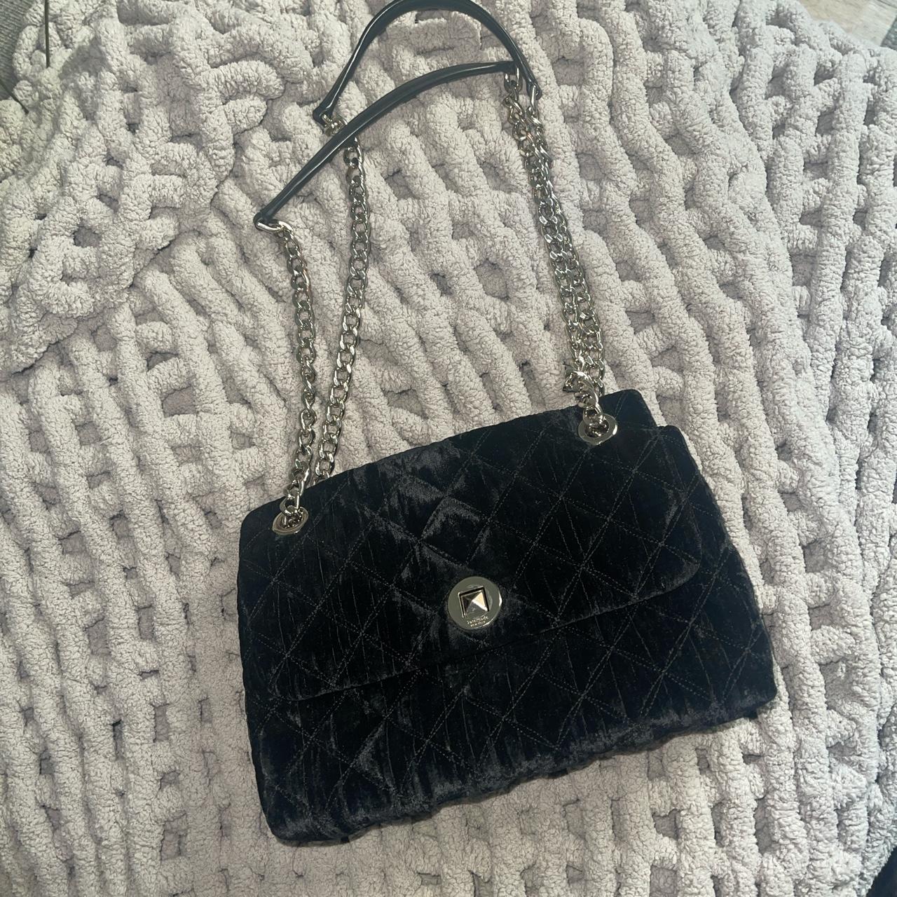 Kate spade black velvet purse online