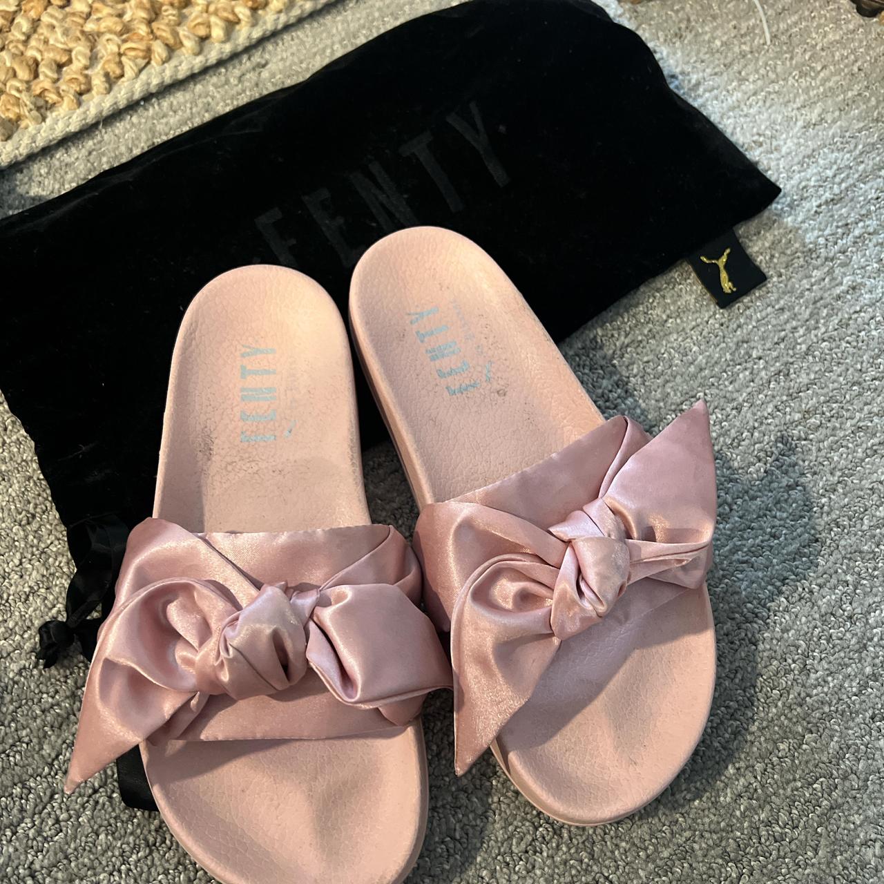 Pink fenty slides size 10 Depop