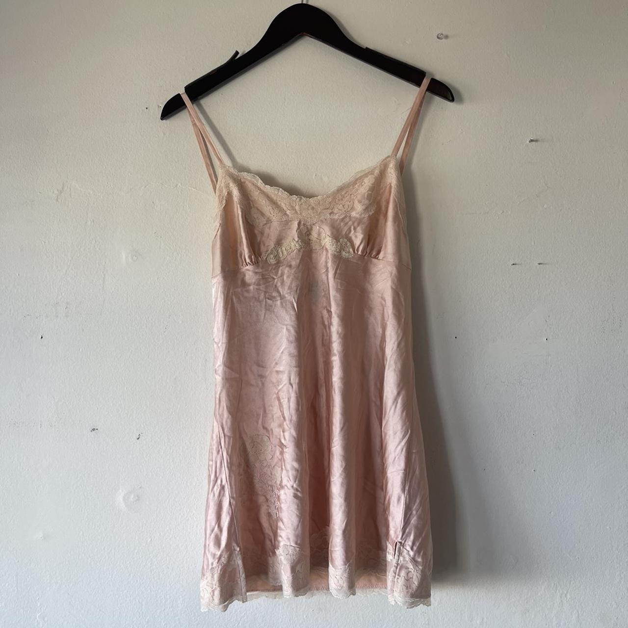 Vintage silk slip dress Lace detailing Could also... - Depop