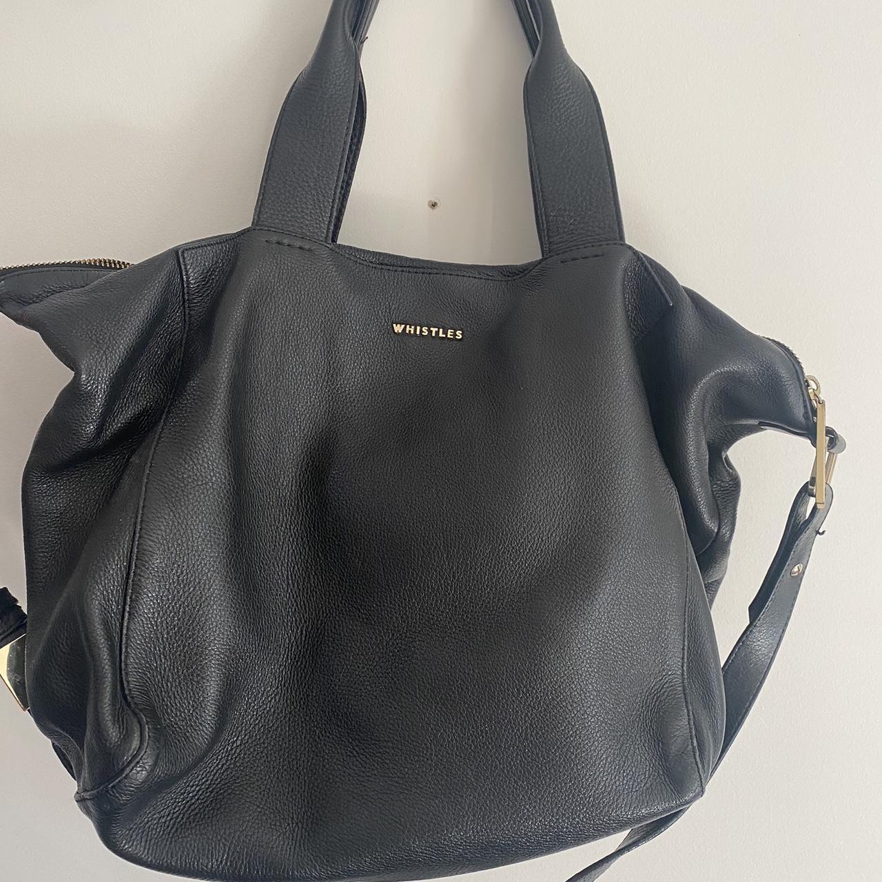 Large black Whistles handbag/shoulder bag. Bag used... - Depop