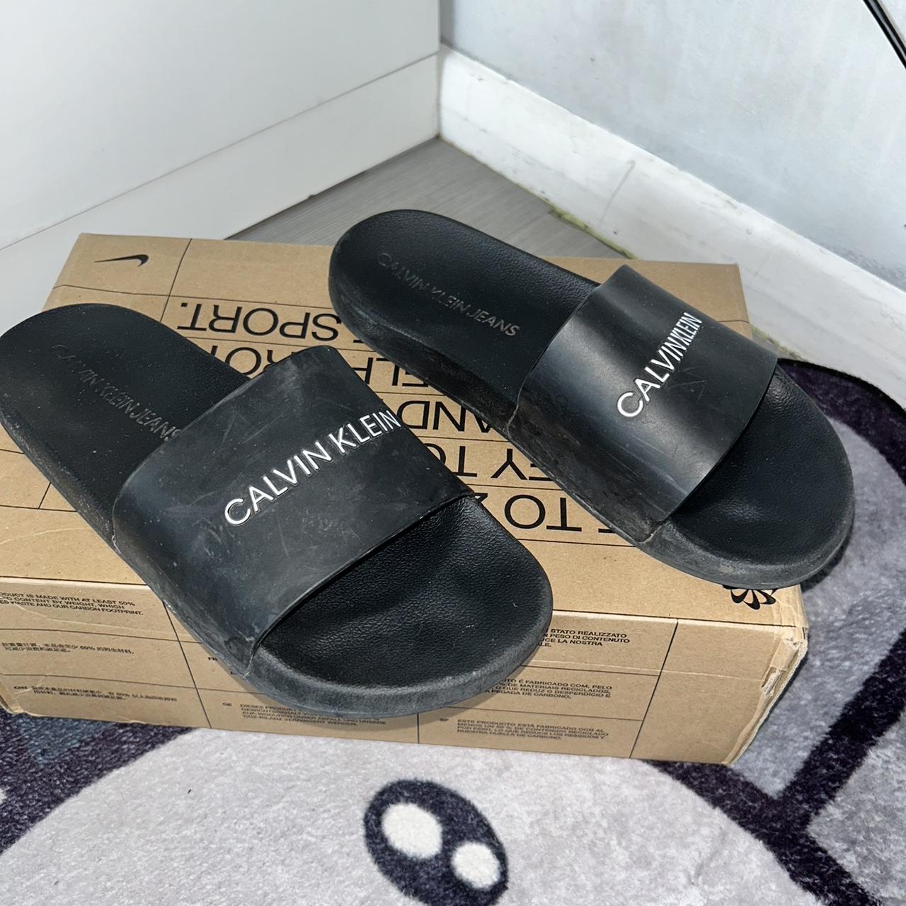 Calvin Klein Sliders. Black. Size 6. Message me. Depop