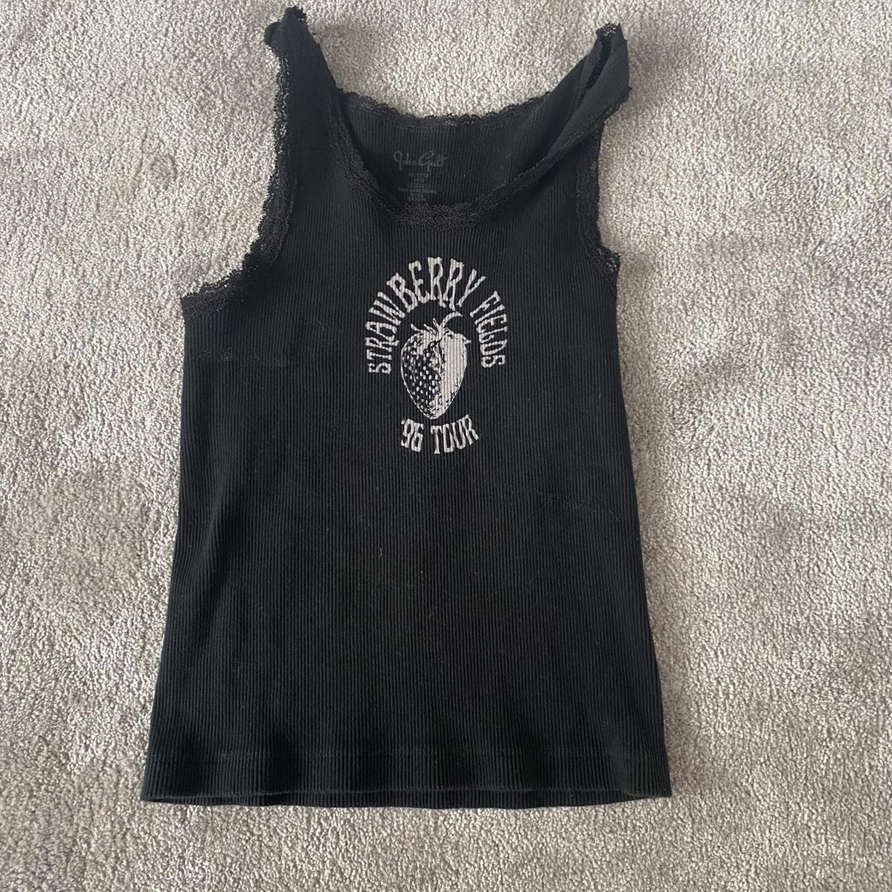 Brandy Melville Women's Black Crop-top | Depop