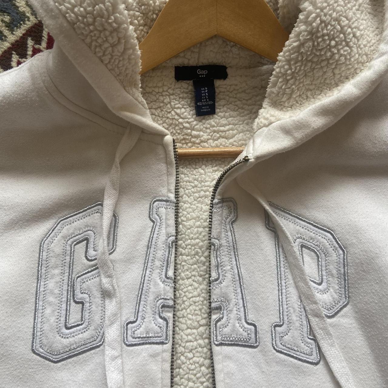 GAP zip up hoodie. Sherpa fleece lined. Great... - Depop