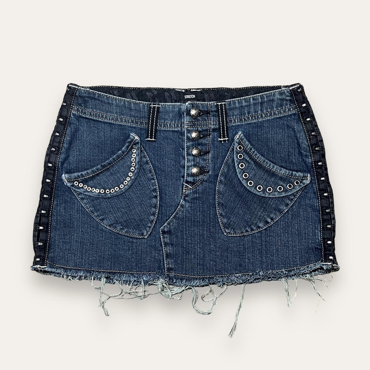 guess micro mini low-rise denim skirt such a cool... - Depop