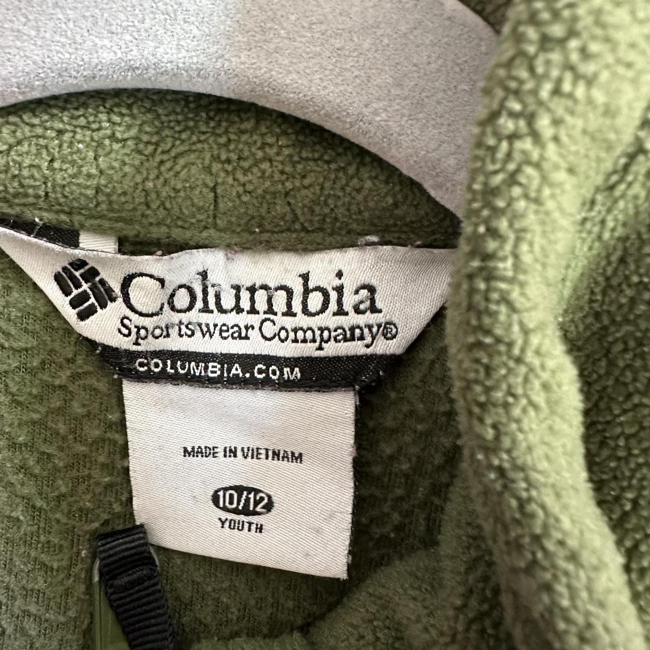 columbia green fleece zip up size 10/12 youth - i’m... - Depop