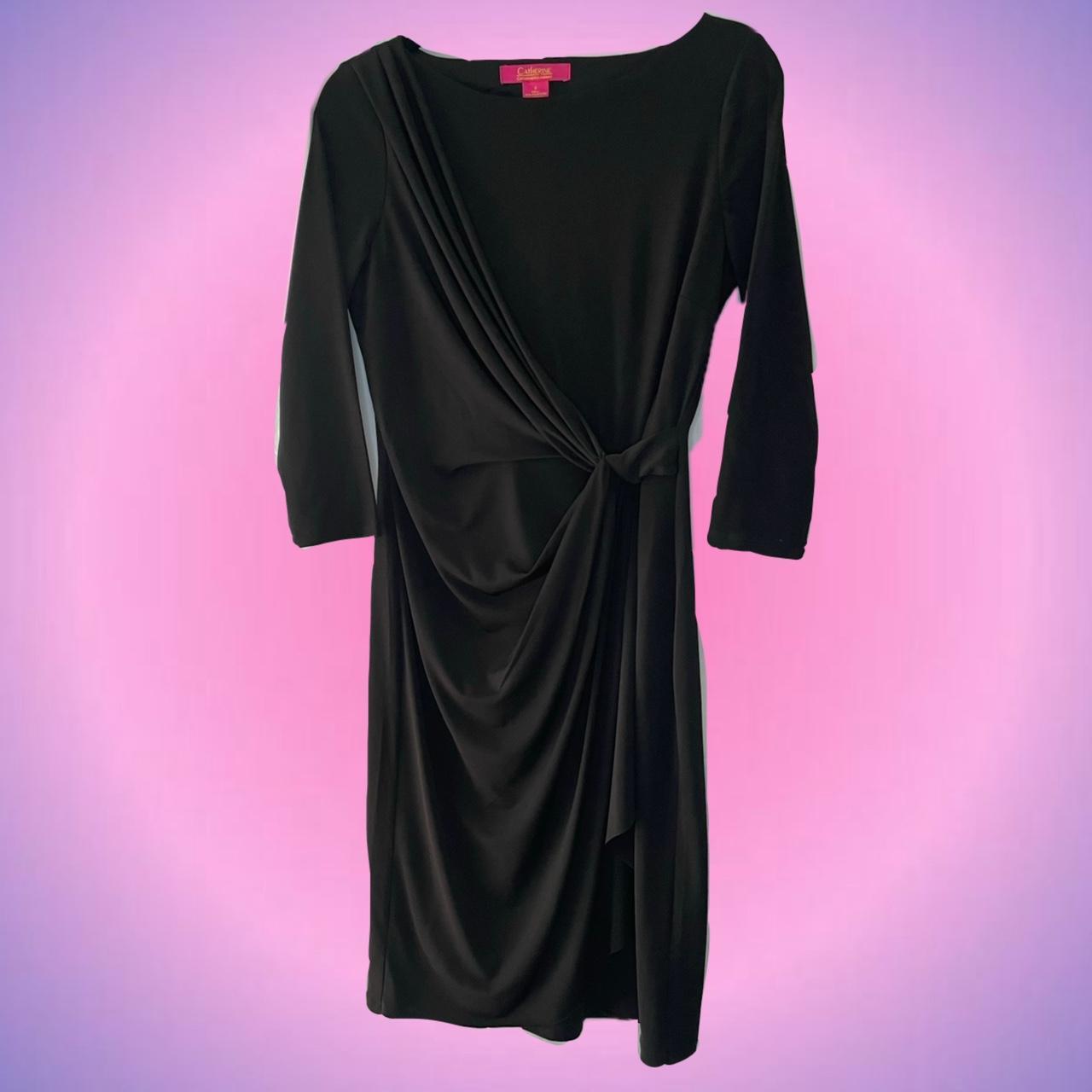 Faux wrap dress 3 4 sleeve hot sale
