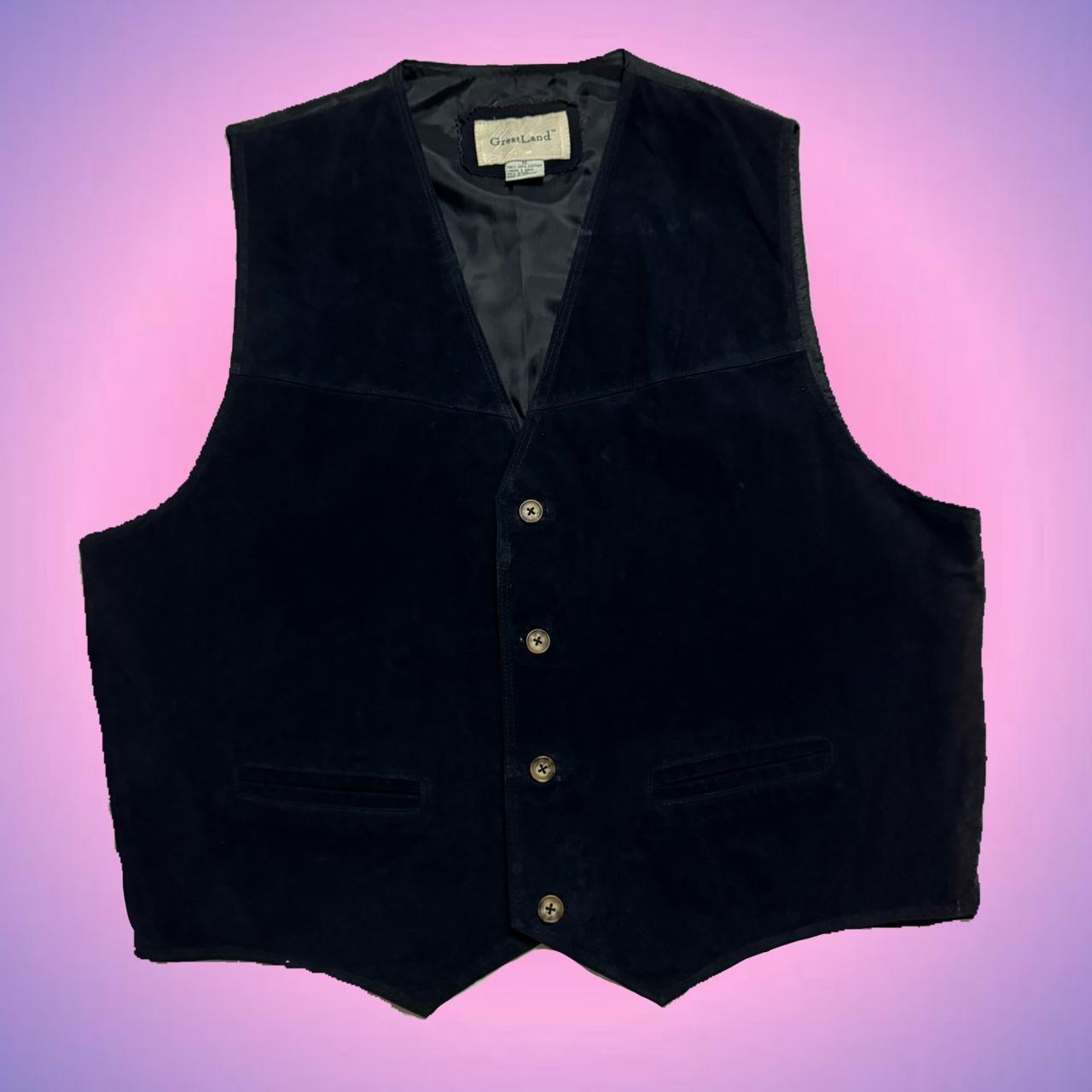 Vintage hot black suede vest