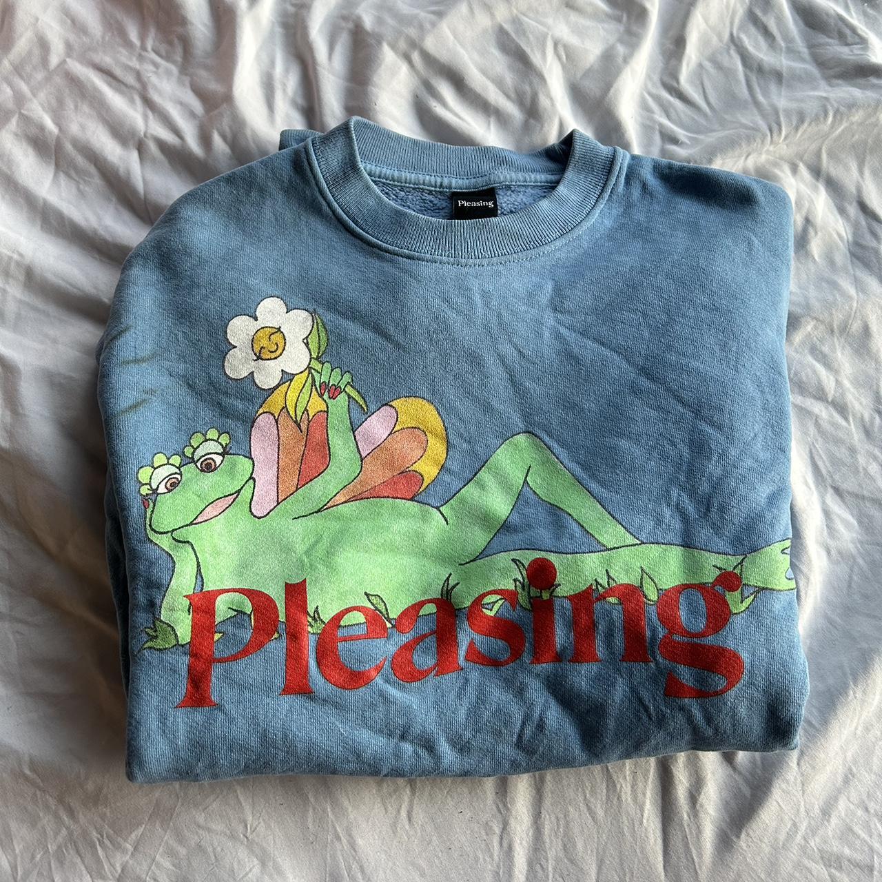 harry styles pleasing frog crewneck sweatshirt in... Depop