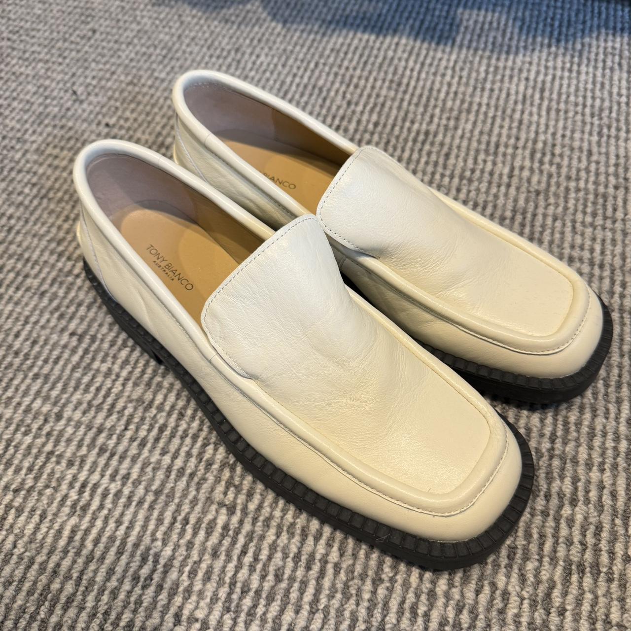 Tony Bianco cream loafers Size 7 1/2 AU Only worn... - Depop