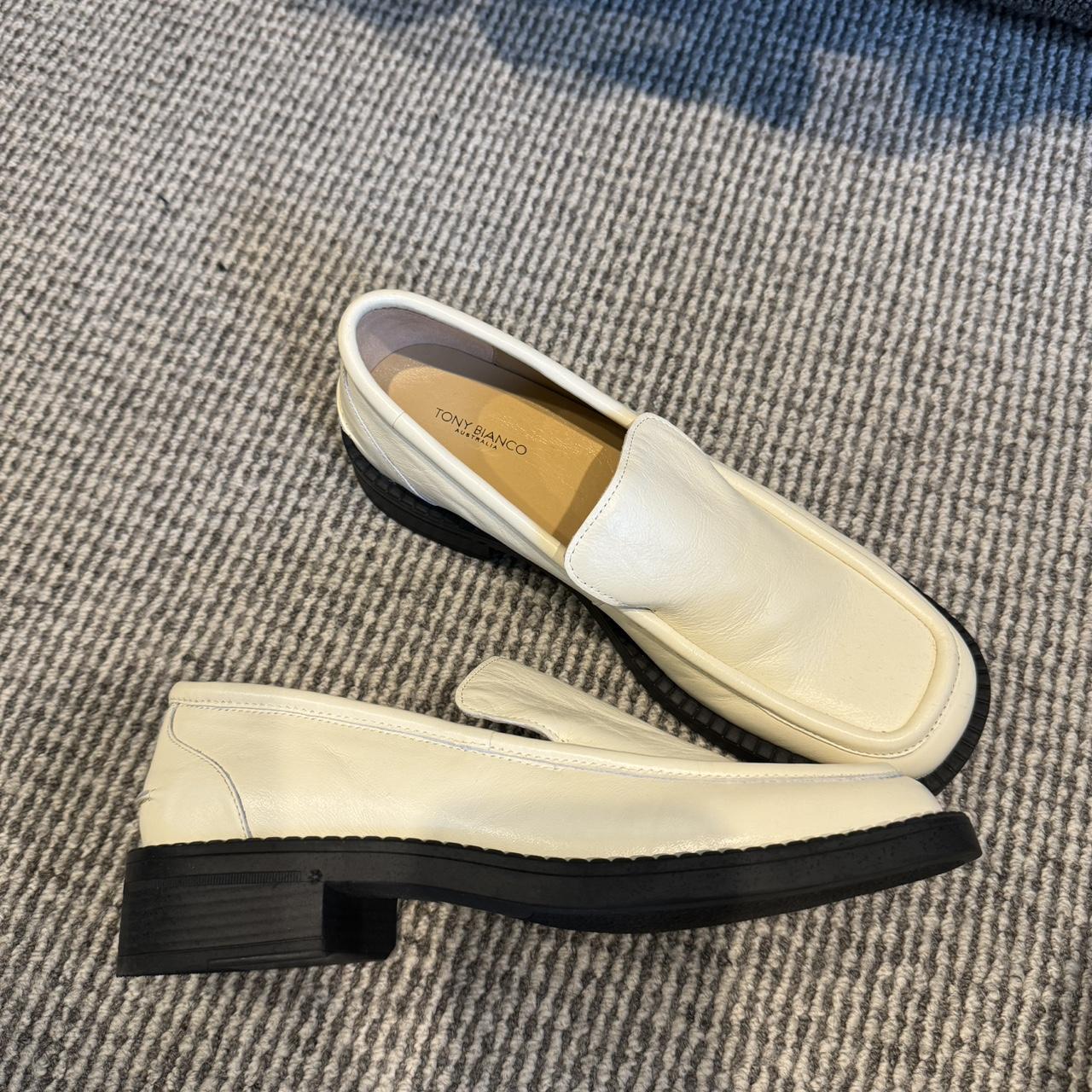 Tony Bianco cream loafers Size 7 1/2 AU Only worn... - Depop