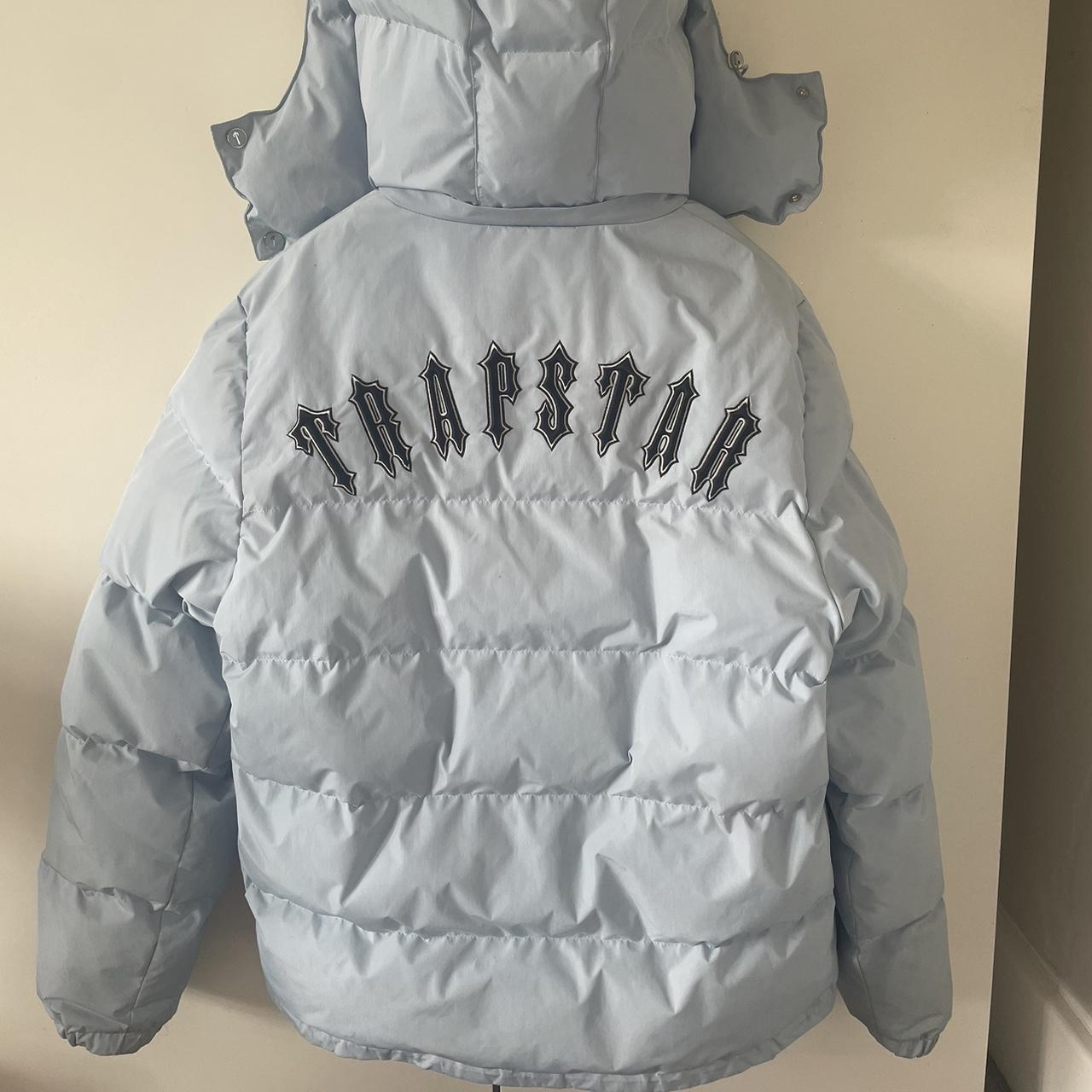 Trapstar irongate hooded puffer jacket Ice blue... Depop
