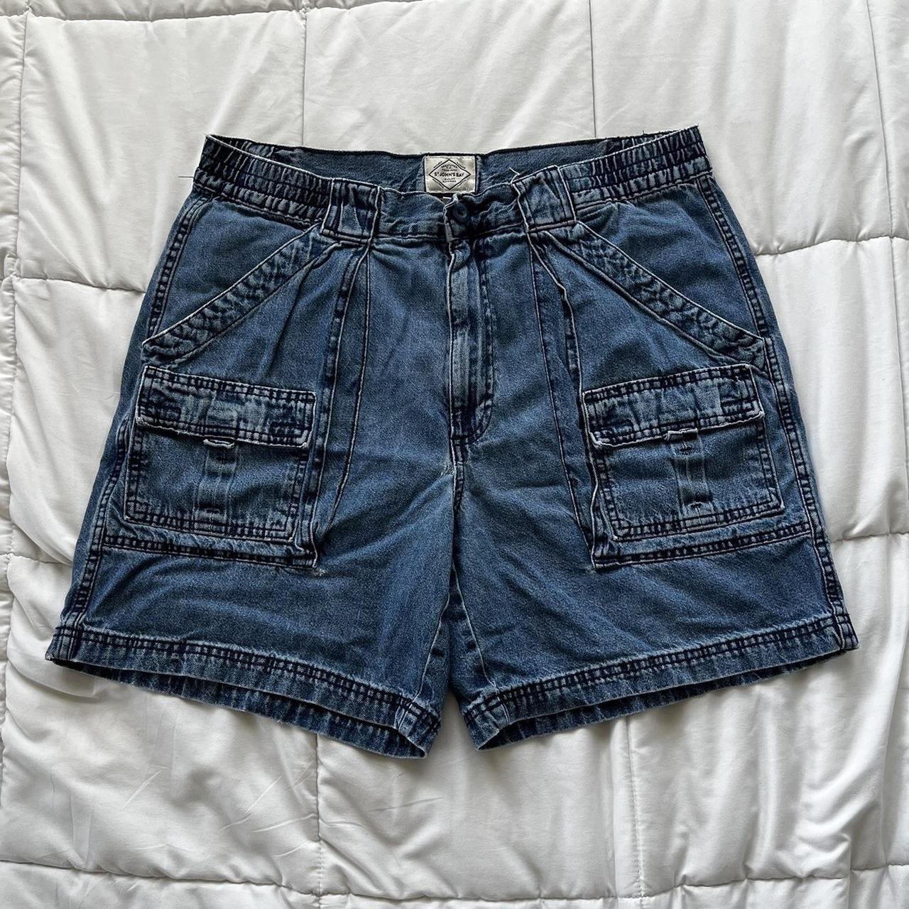 st. john’s bay shorts baggy fit minute holes see... Depop