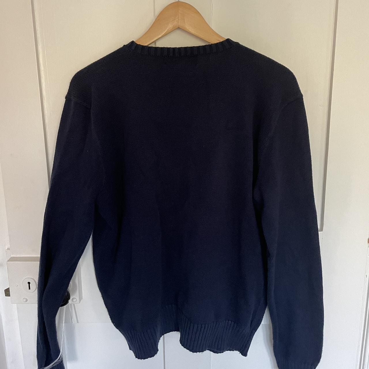 Ralph Lauren navy blue knitted crew neck jumper.... - Depop