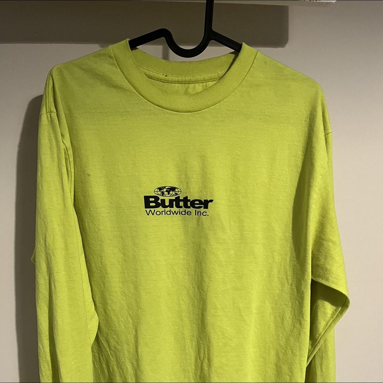 Butter Goods long sleeve neon green t shirt Size:... - Depop