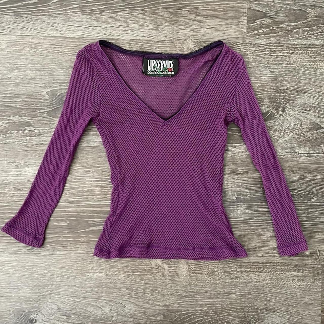 Lip Service Mesh Top Purple Mesh Top Long Sleeve Depop