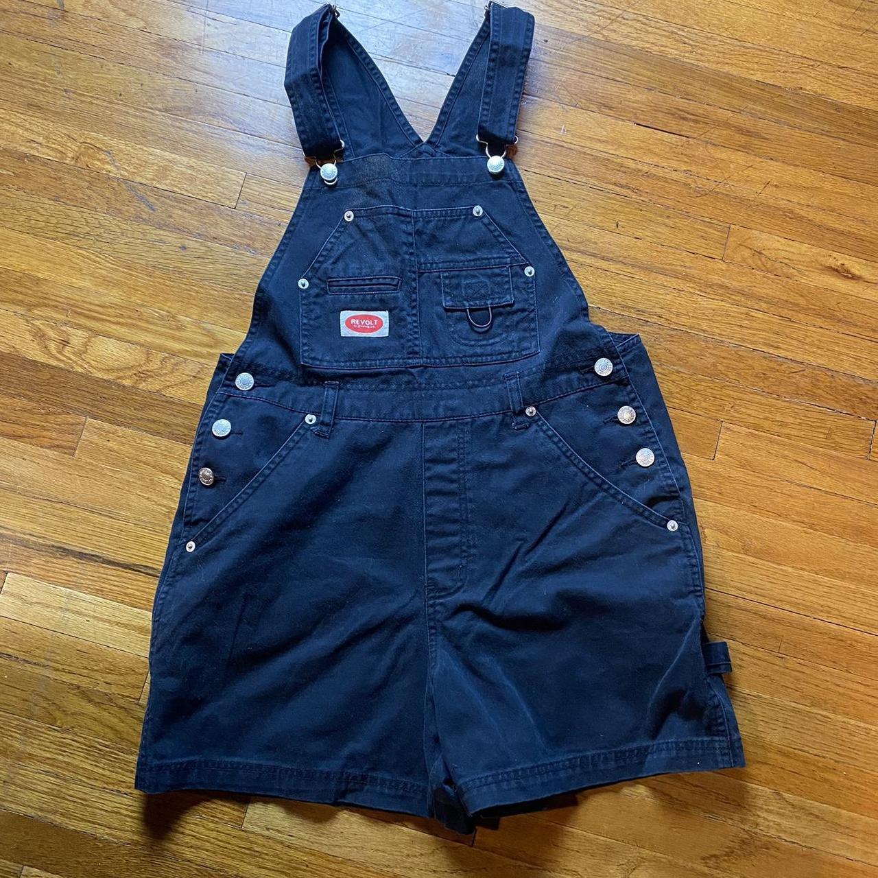 American Vintage Women's Black Dungareesoveralls Depop