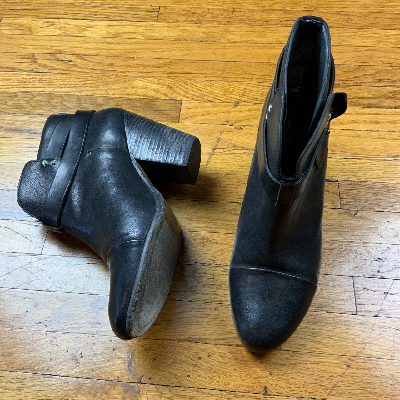 Rag & Bone Women's Black and Silver Boots | Depop