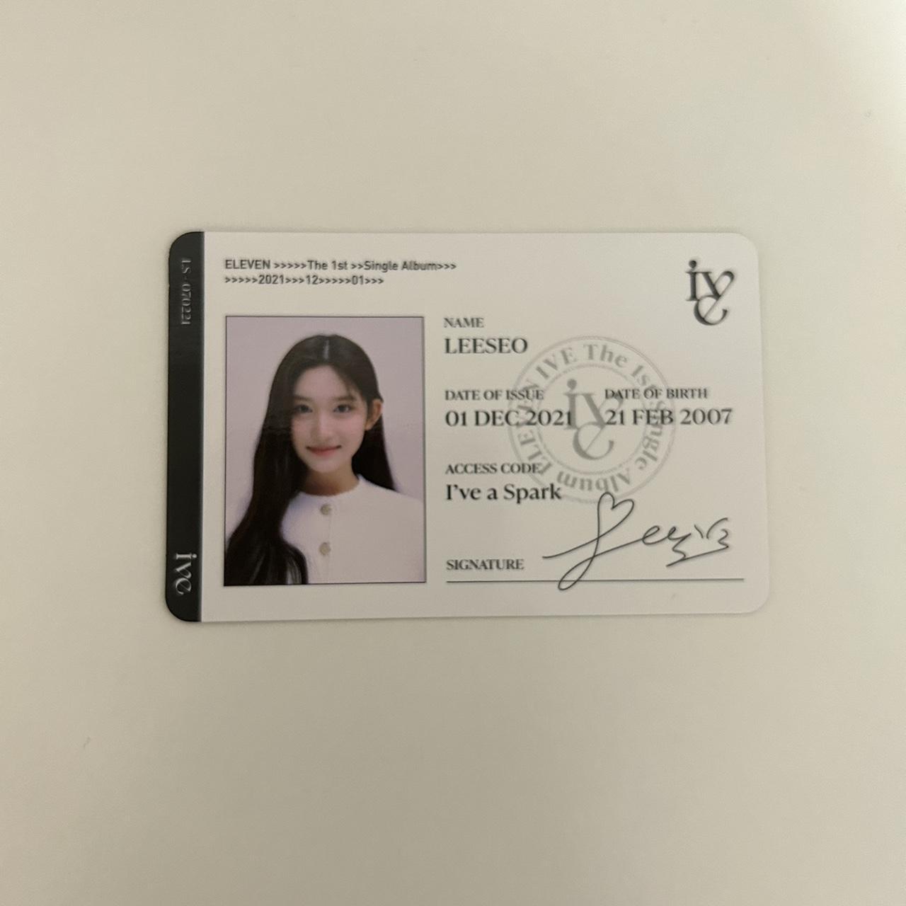 wts : ive leeseo eleven id card photocard £1... - Depop