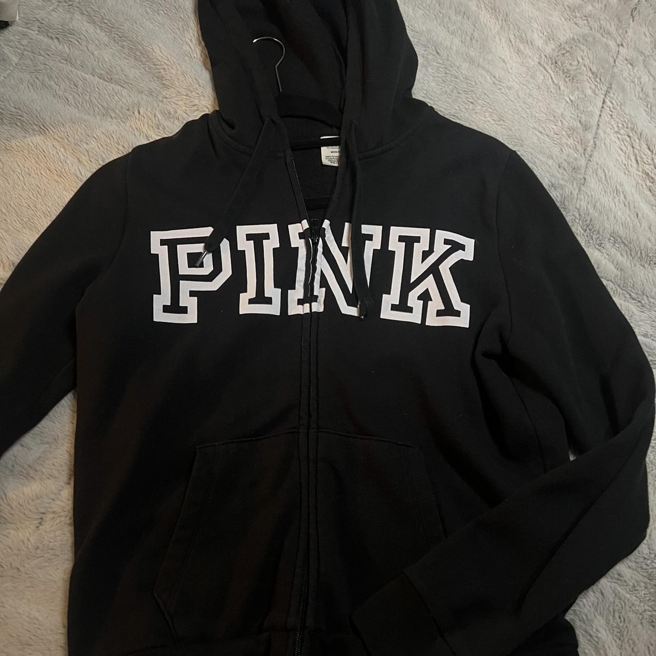 Black Pink Zip Up Hoodie Message Before Buying!