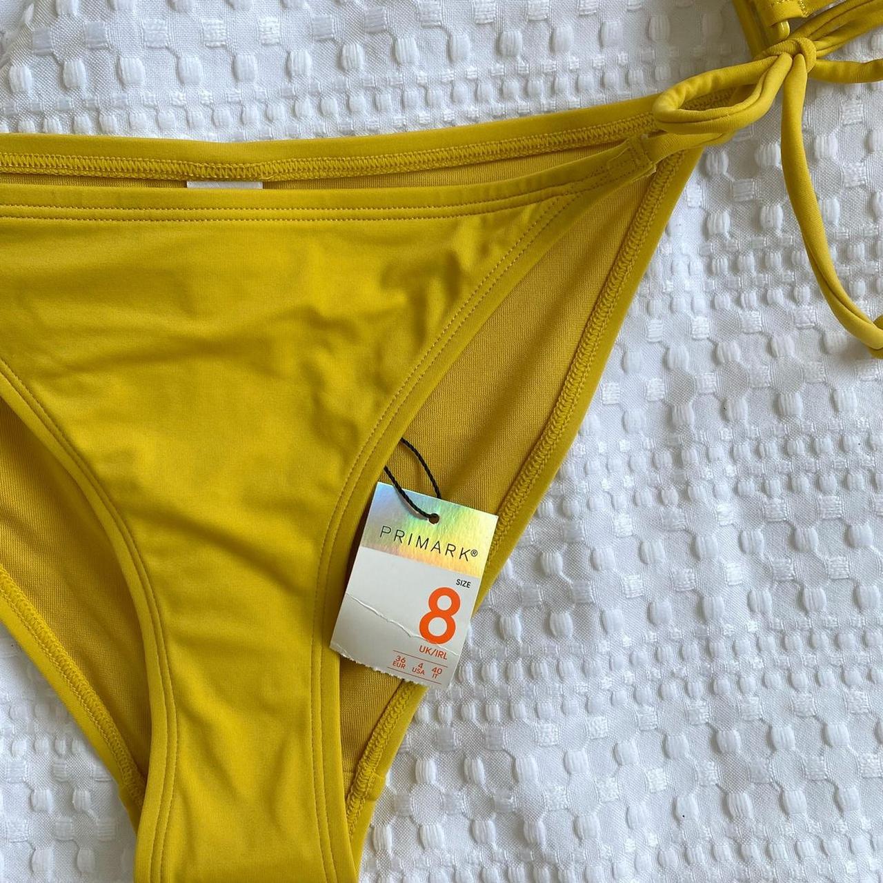 Primark Women's Yellow and Gold Bikini-and-tankini-bottoms | Depop