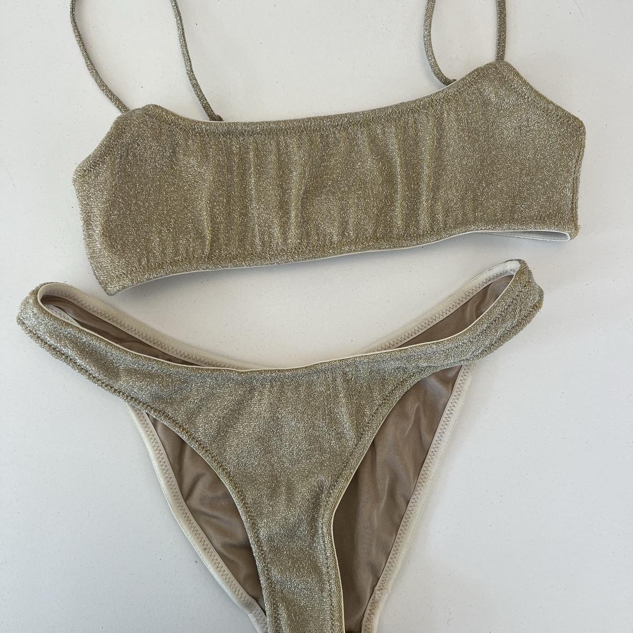 Triangl Bikini in gold sparkle. Like new! Worn 1x.... Depop