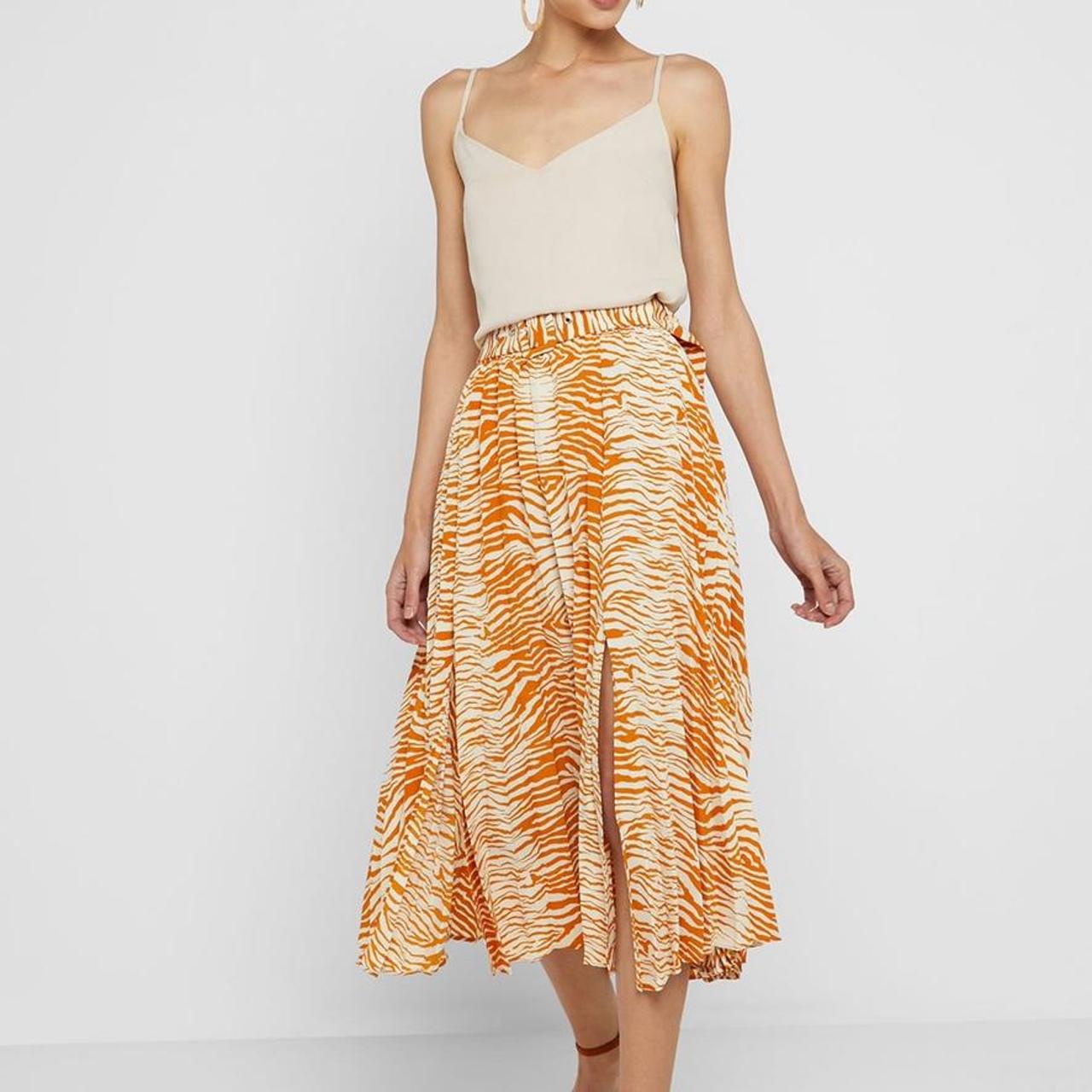 Topshop Petite Yellow and White Zebra Print Depop