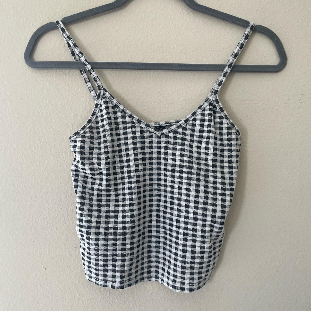 Topshop black and white gingham tank top - Depop