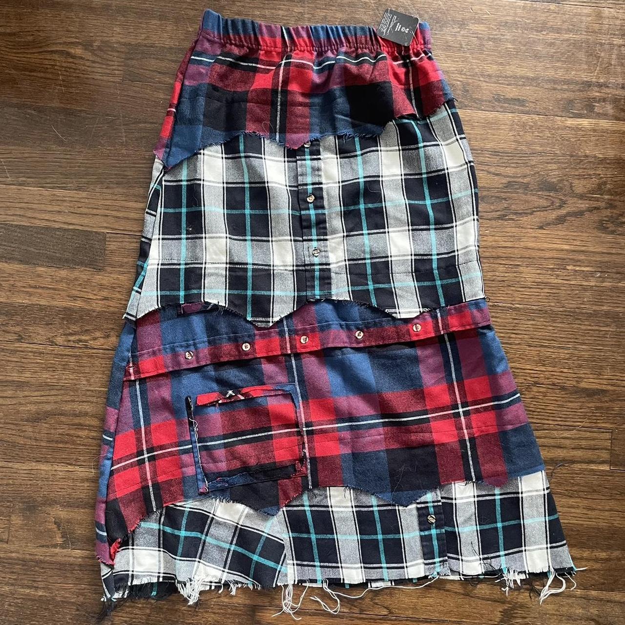 urban outfitters patchwork flannel skirt new