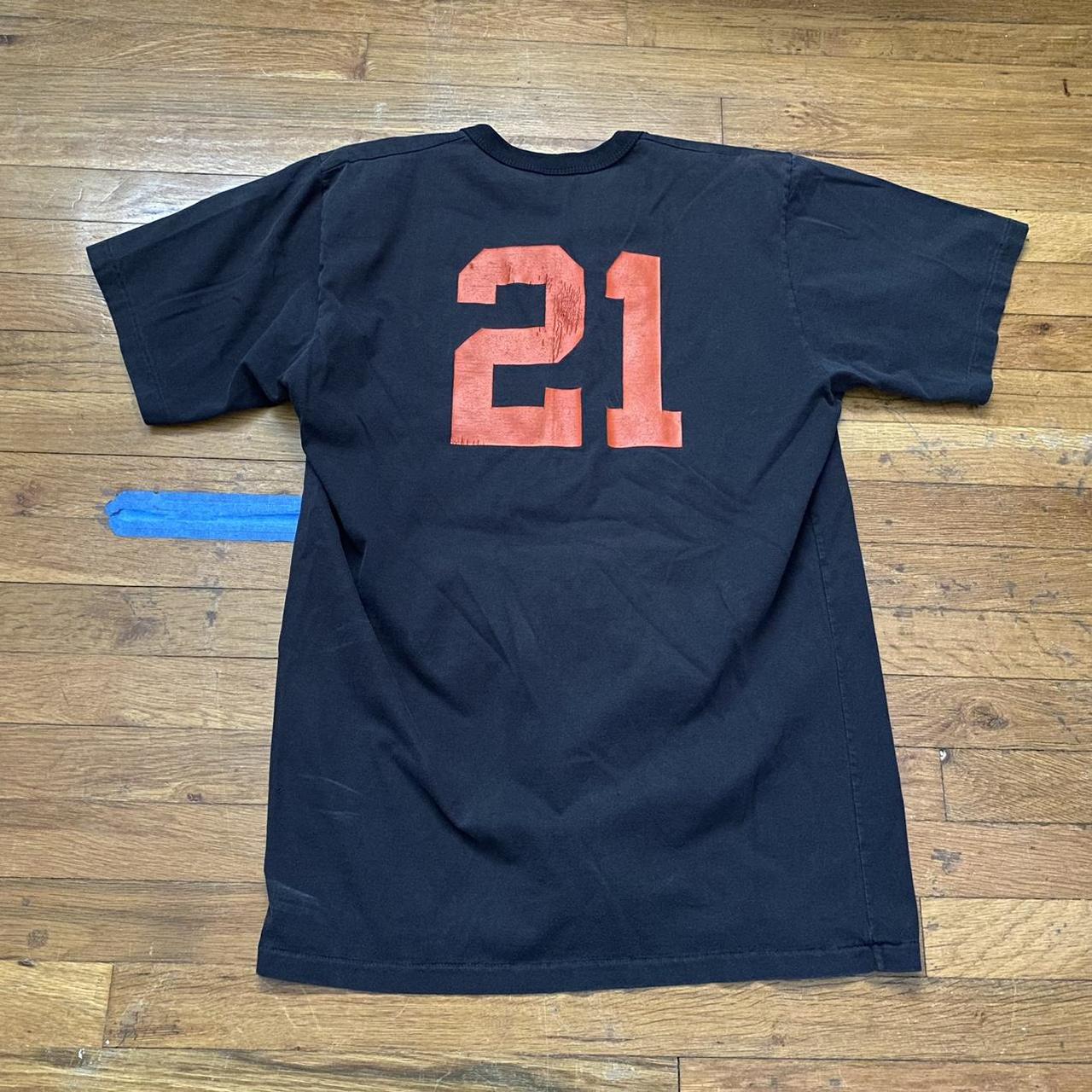 Russell Athletic Men's Black and Orange T-shirt | Depop