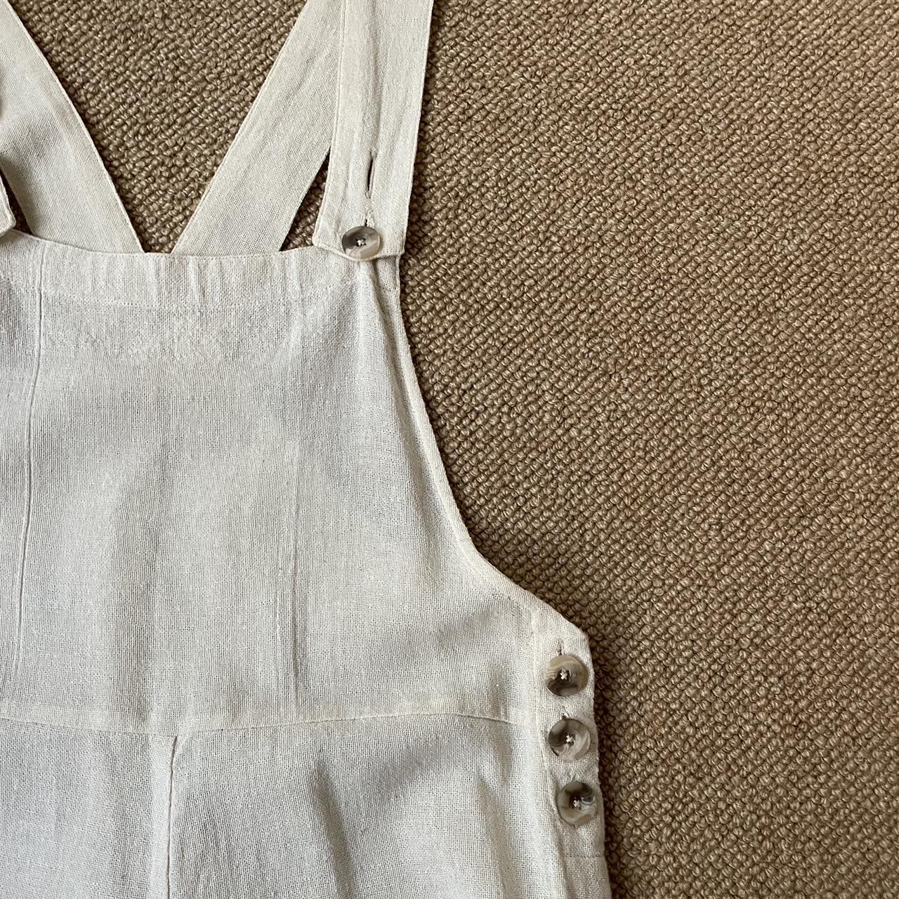 Zulu & Zephyr white linen overalls, size small.... - Depop