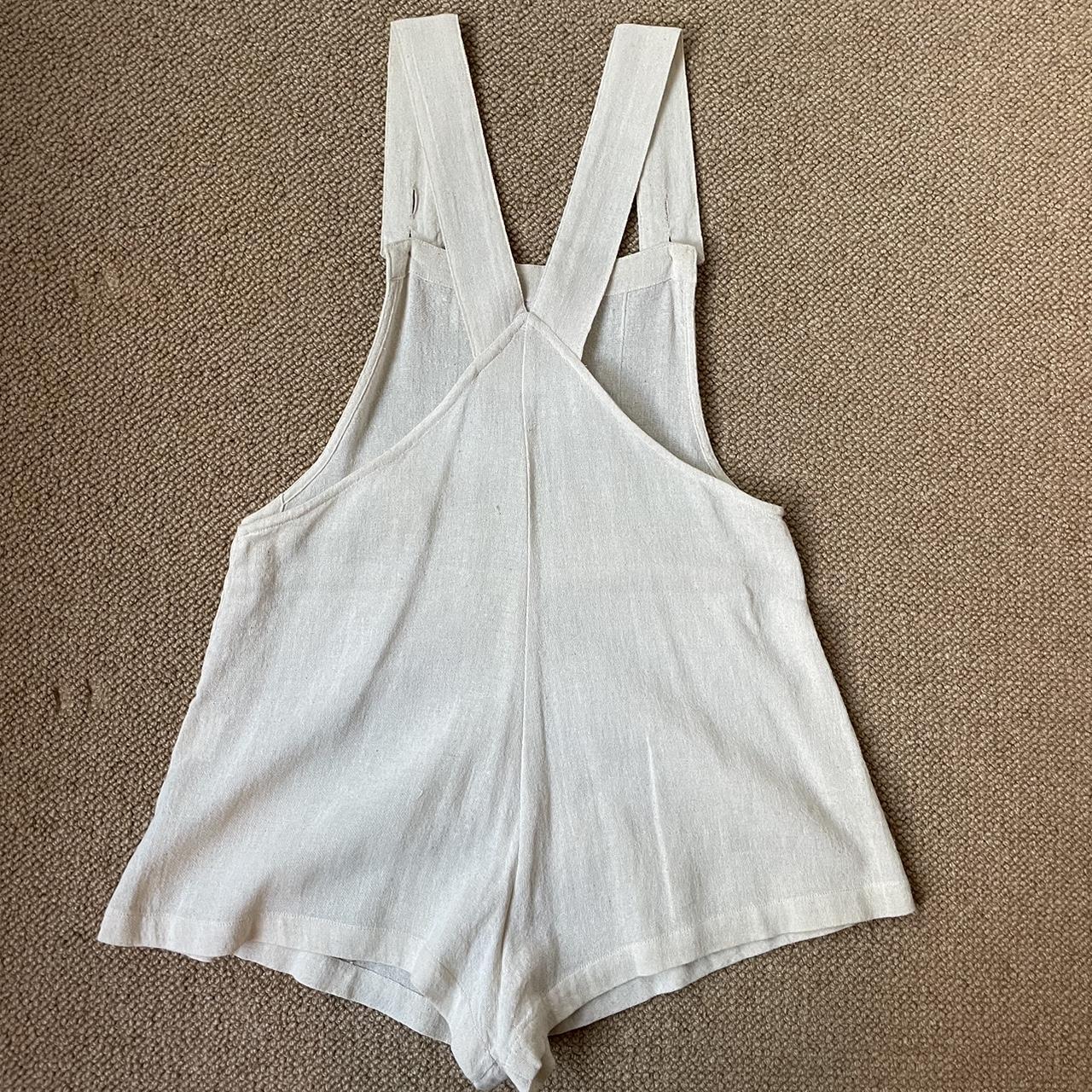 Zulu & Zephyr white linen overalls, size small.... - Depop