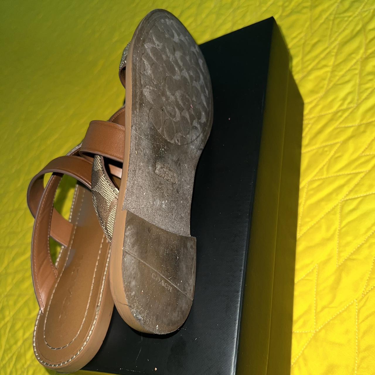 The Coach Harlan Sandal Signature coated canvas and... - Depop
