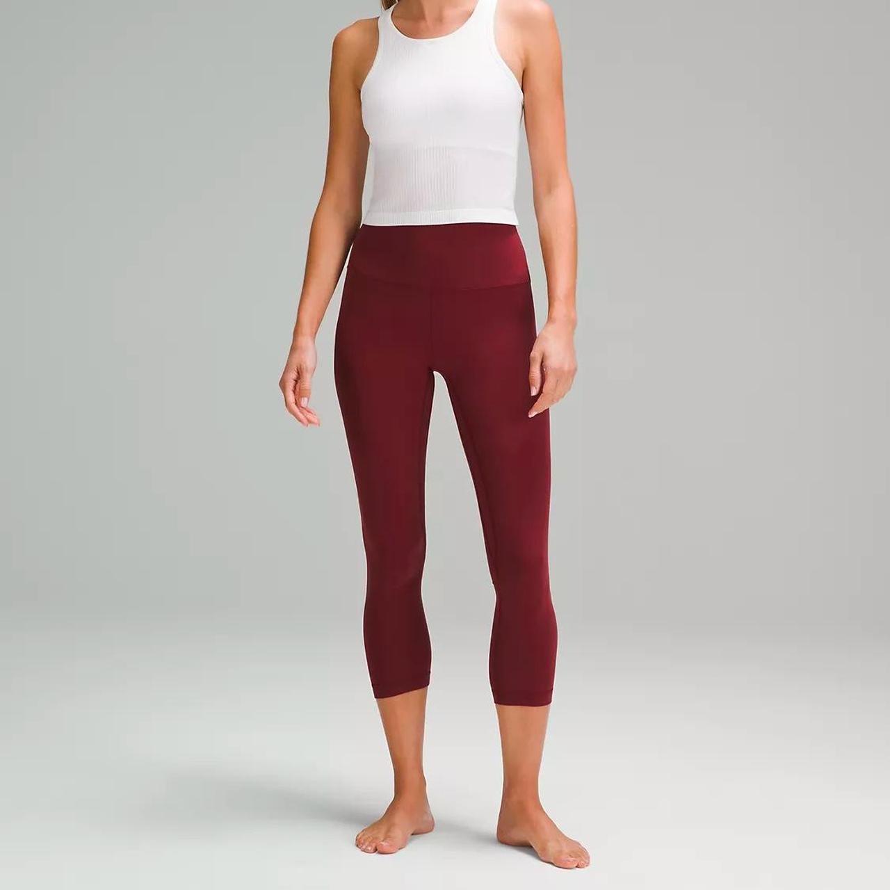 Lululemon cropped leggings in magenta. Originally