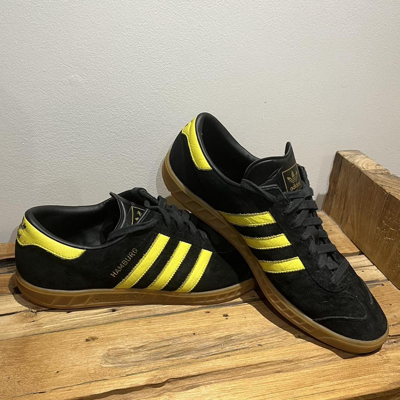 Black/yellow Adidas Original Hamburgs In very good... - Depop