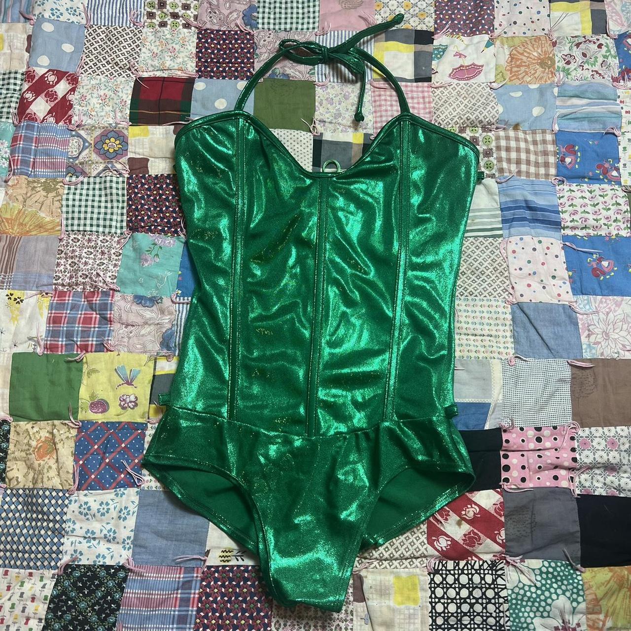 Green bodysuit-corset - Depop