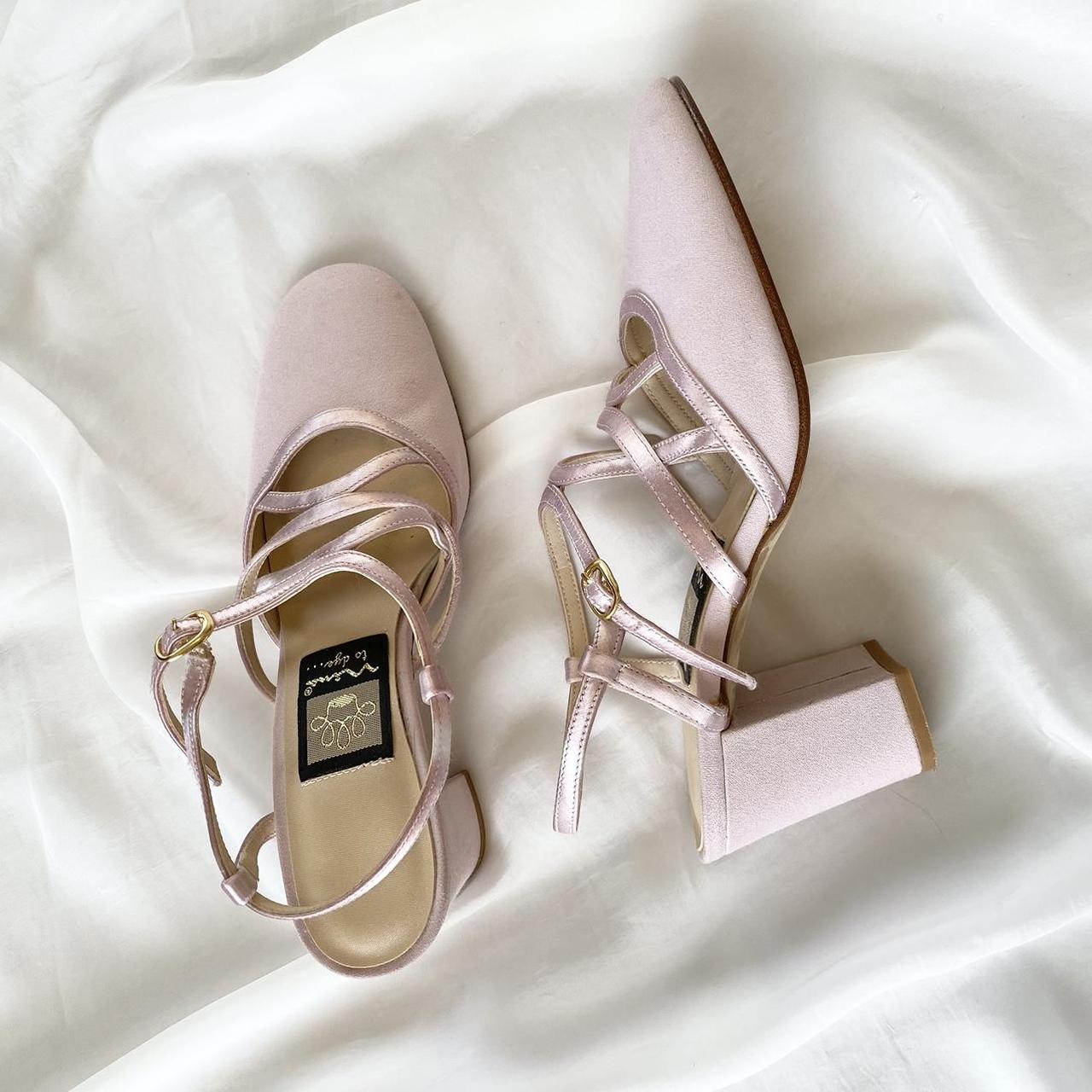 Pink Strappy Vintage Mary Jane Kitten Heels ♡... Depop