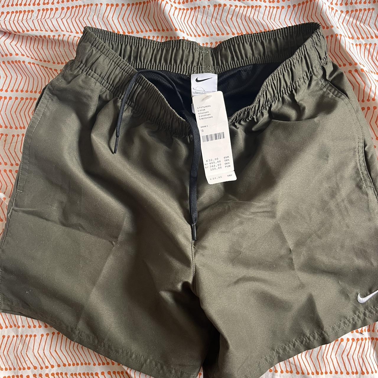 Khaki urban outfitters Nike shorts🍃 Never worn with... - Depop