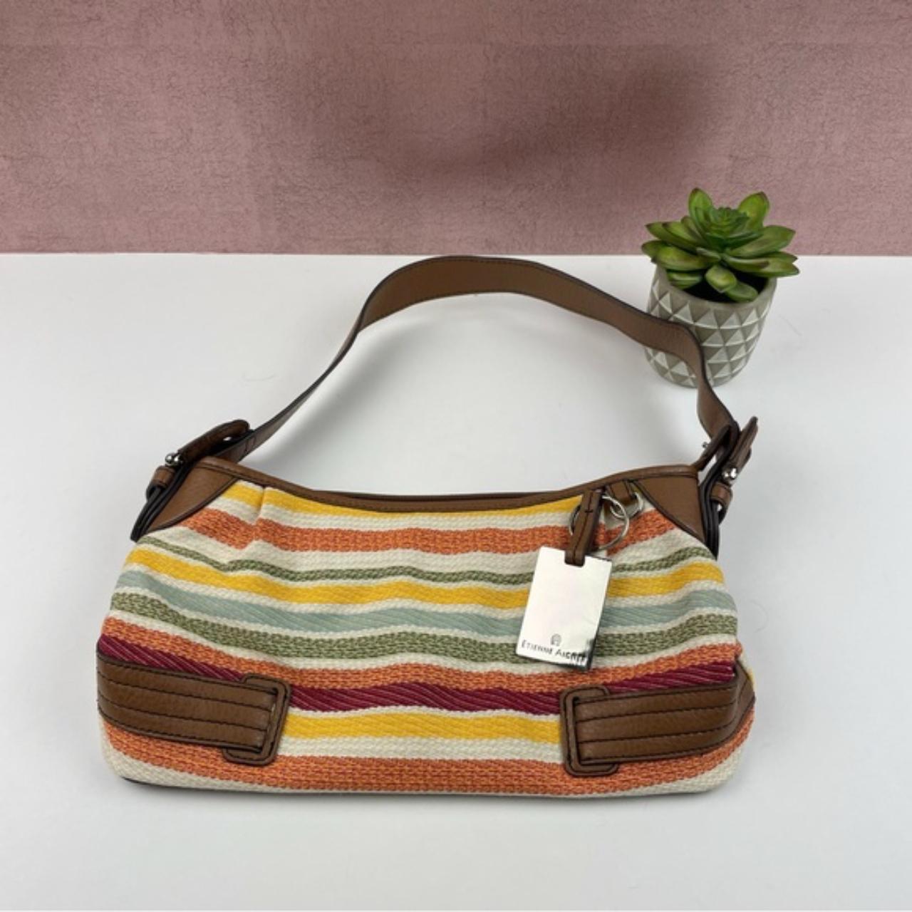 Etienne Aigner Brown Orange Green Stripe Boho Earth Depop