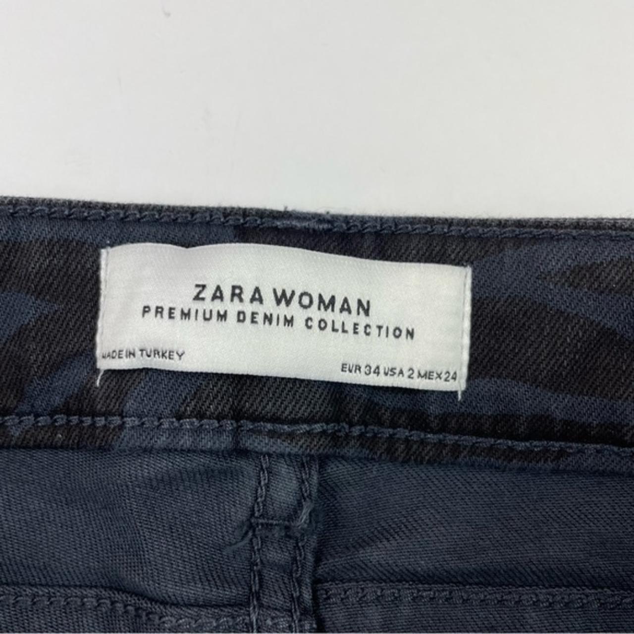 Zara Premium Denim Black Blue Zebra Animal Print