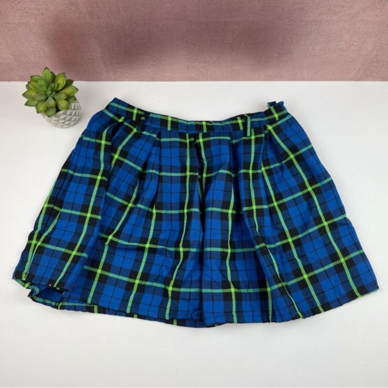 Green plaid outlet skirt hot topic