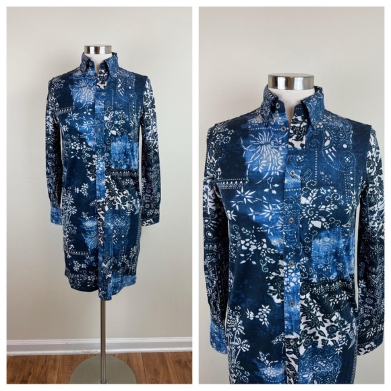 Ralph Lauren Knit Oxford Blue Long Sleeve Floral... - Depop