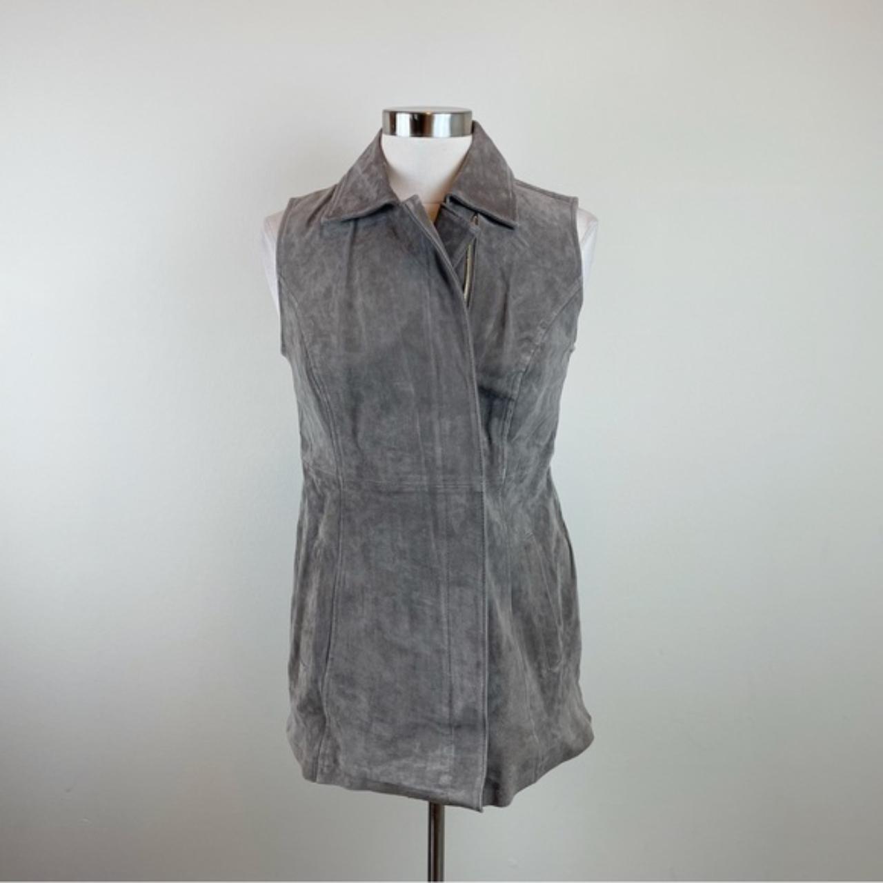 Dennis Basso Solid Brown Gray Leather Full Depop