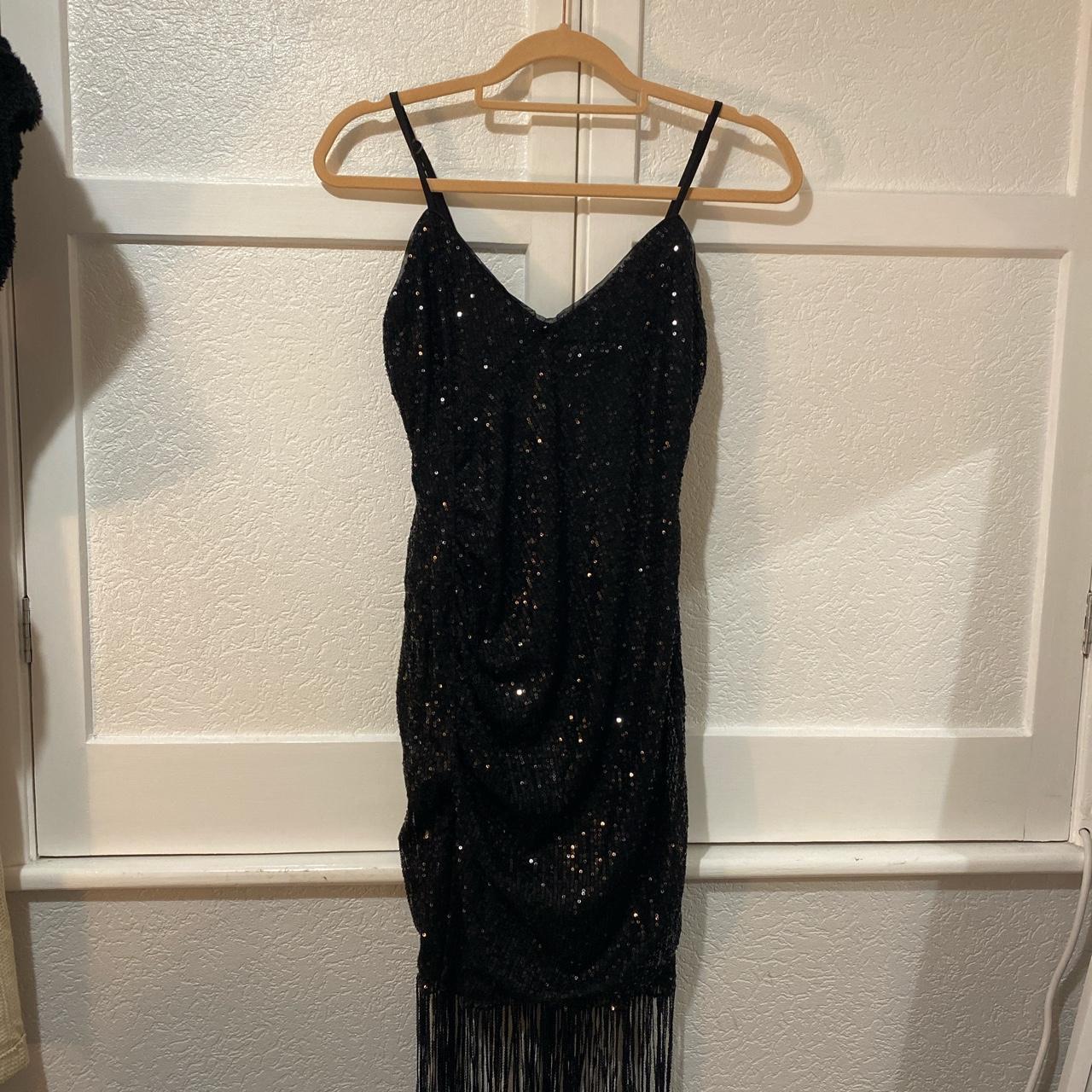 Split thigh sequin tassel dress🖤 Bought on shein for... - Depop